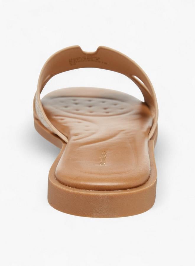 Flora Bella By Shoexpress Textured Slip-On Sandals - Image 5