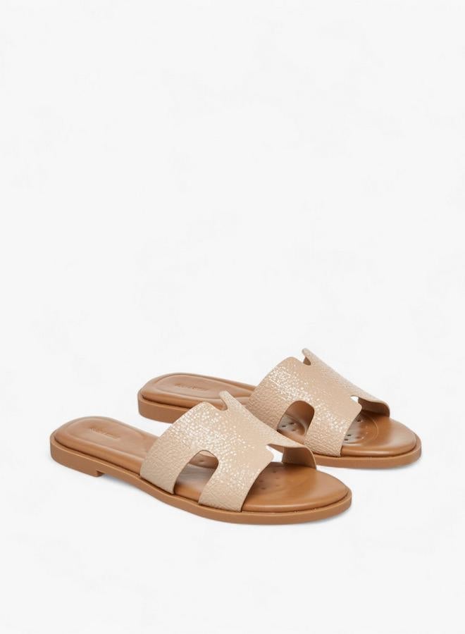 Flora Bella By Shoexpress Textured Slip-On Sandals - Image 3