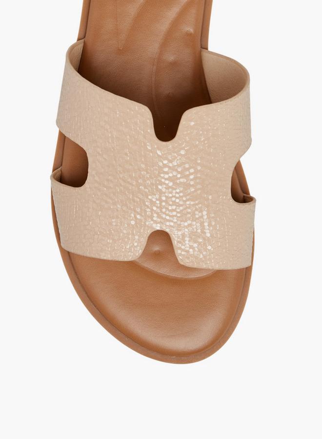 Flora Bella By Shoexpress Textured Slip-On Sandals - Image 4