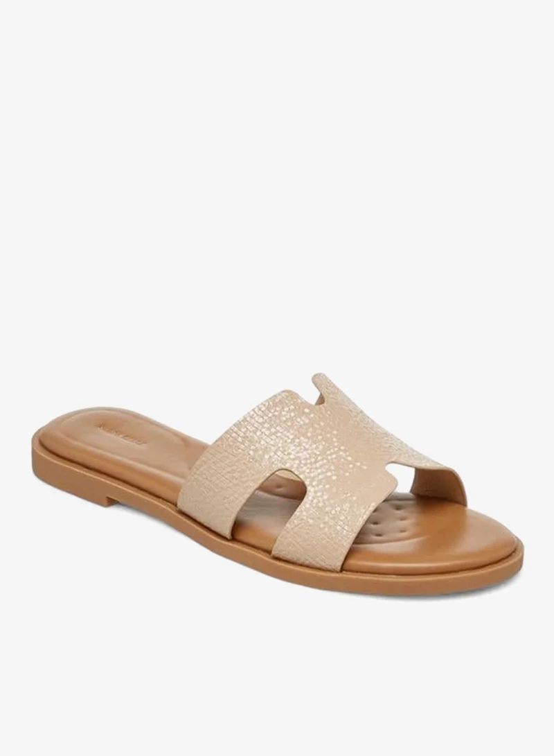 Flora Bella By Shoexpress Textured Slip-On Sandals
