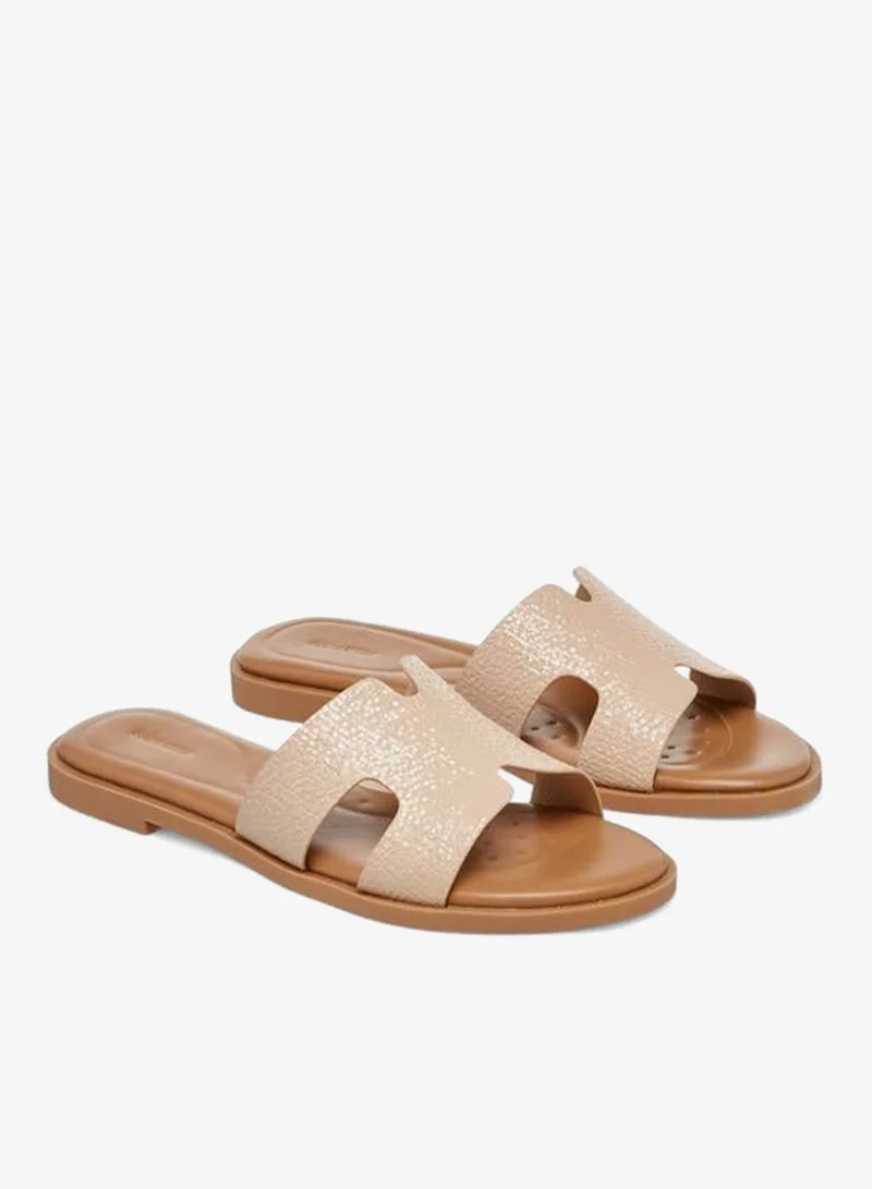 Flora Bella By Shoexpress Textured Slip-On Sandals