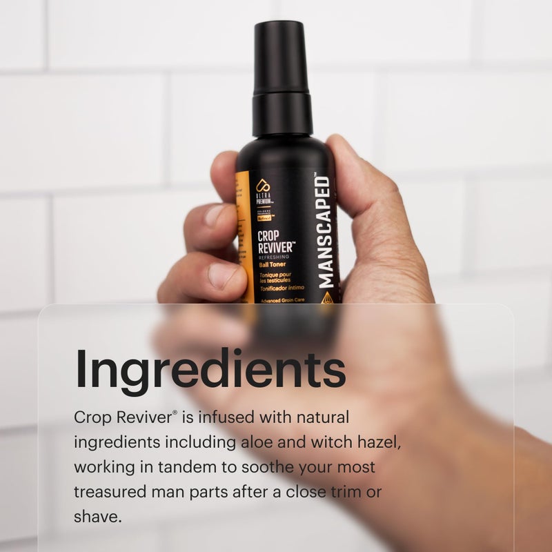 manscaped مانسكيبيد® ريفيفر كروب®، بخاخ تونر مرطب ومنعش للجسم للرجال، رذاذ تبريد للمنطقة الحساسة مع جل الصبار المهدئ، مزيل للروائح تحت الخصر، 1.89 أونصة سائلة (عبوتان) - Image 5