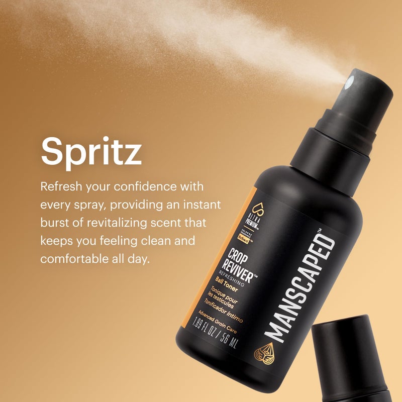 manscaped مانسكيبيد® ريفيفر كروب®، بخاخ تونر مرطب ومنعش للجسم للرجال، رذاذ تبريد للمنطقة الحساسة مع جل الصبار المهدئ، مزيل للروائح تحت الخصر، 1.89 أونصة سائلة (عبوتان) - Image 4
