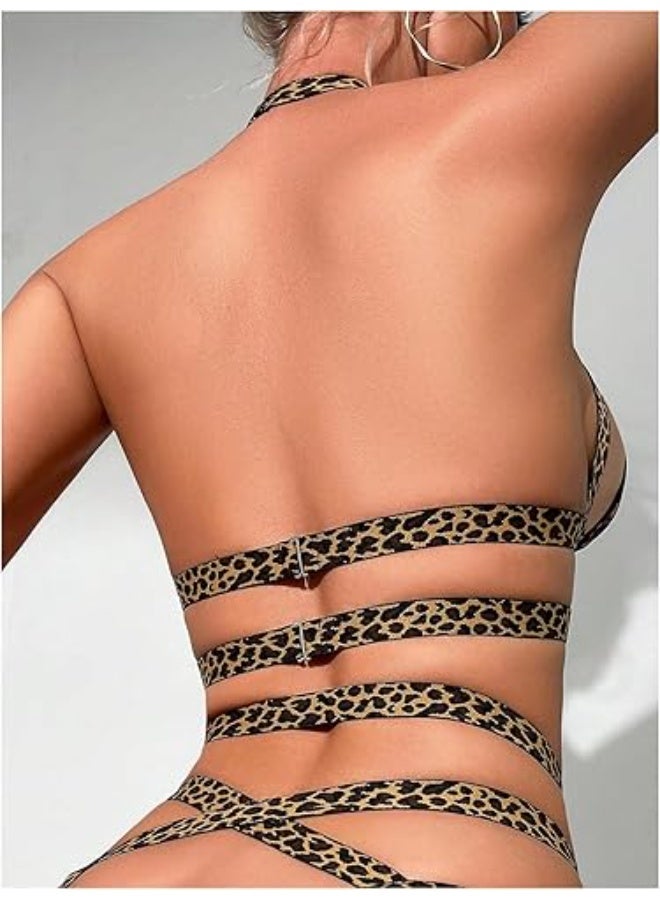 Hanady Sexy babydoll lingerie with a tiger print, made of buttery-soft fabric, one size fits up to 75 kg, with a bold and feminine design that feels comfortable against the skin. Hn 1044, One Size - Image 3