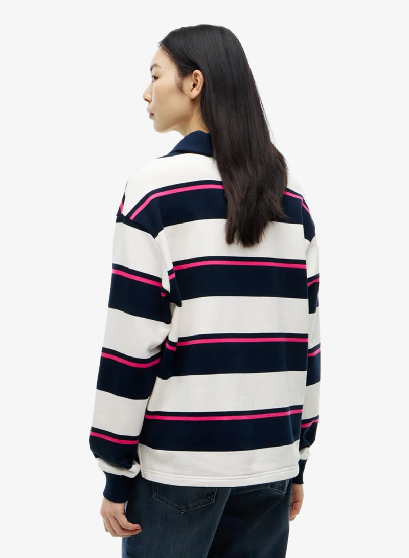 Tommy Jeans Logo Embroidery Terry Relaxed Rugby Shirt