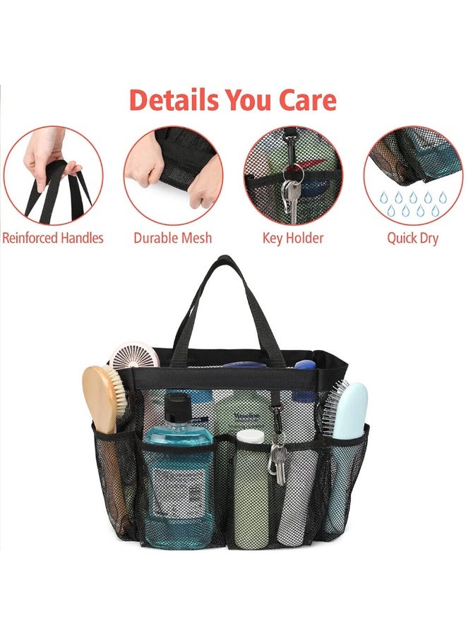 Mesh Shower Caddy Portable, Quick Dry 8 Pocket Hanging Shower Tote with Shoes Bag for Beach Outdoor Swimming Gym Essentials Makeup Comestic Storage Basket  ﻿  - Image 3