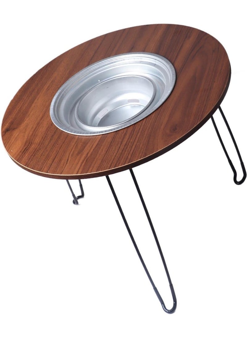 طاولة شواء فحم محمولة بأرجل قابلة للطي، موقد شواء داخلي، طقم شواء دائري مع حقيبة تخزين للطهي في الهواء الطلق والنزهات - Image 3