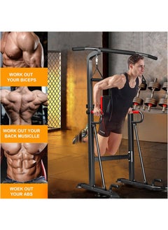 Denzoz Power Tower Upgrade Adjustable Multi-Function Pull Up Bar Power Tower Dip Station Home Gym Strength Training Fitness Equipment 330 LBS with Backrest  - Image 3