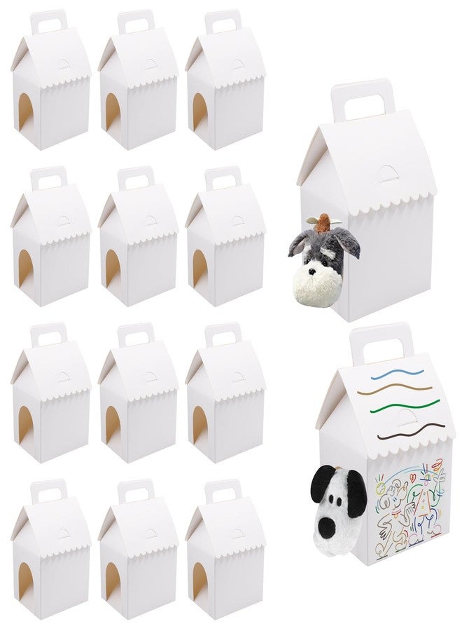 SnowTing 24 PCS Dog Party Favors Boxes with Handle and Window, White House Shape Colorable Adopt a Puppy Favors Boxes Decorations for Pet Party Birthday Wedding Candy Gift Giving - Image 1
