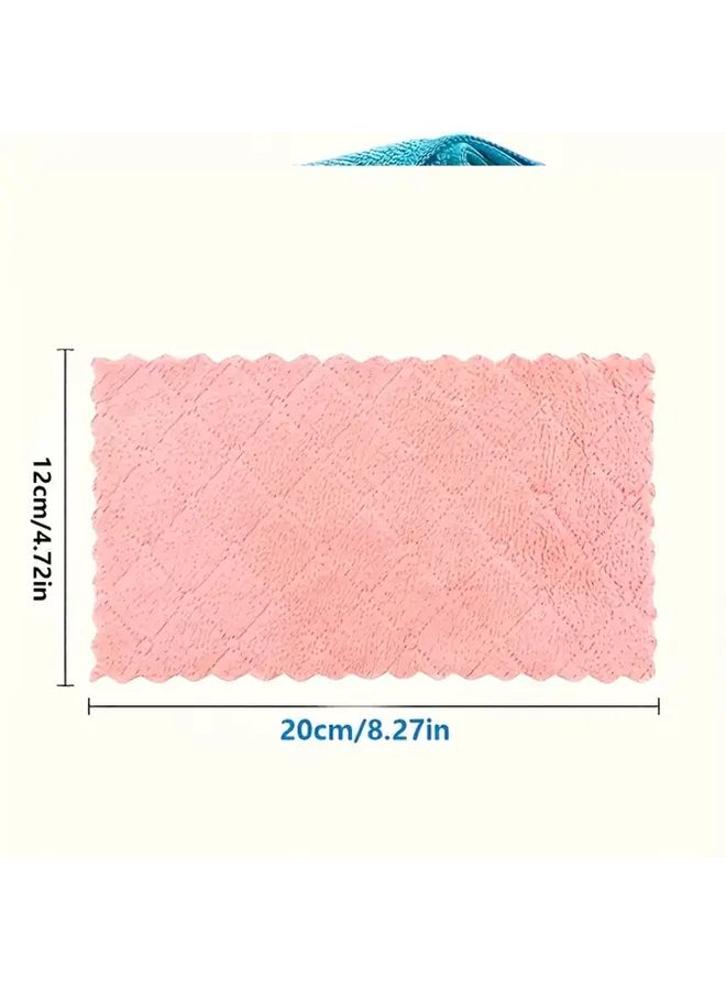 10 Ultra Fine Microfiber Napkins 10pcs Random Color Thickened Coral Fleece Absorbent Reusable For Kitchen Car Window Cleaning - Image 2