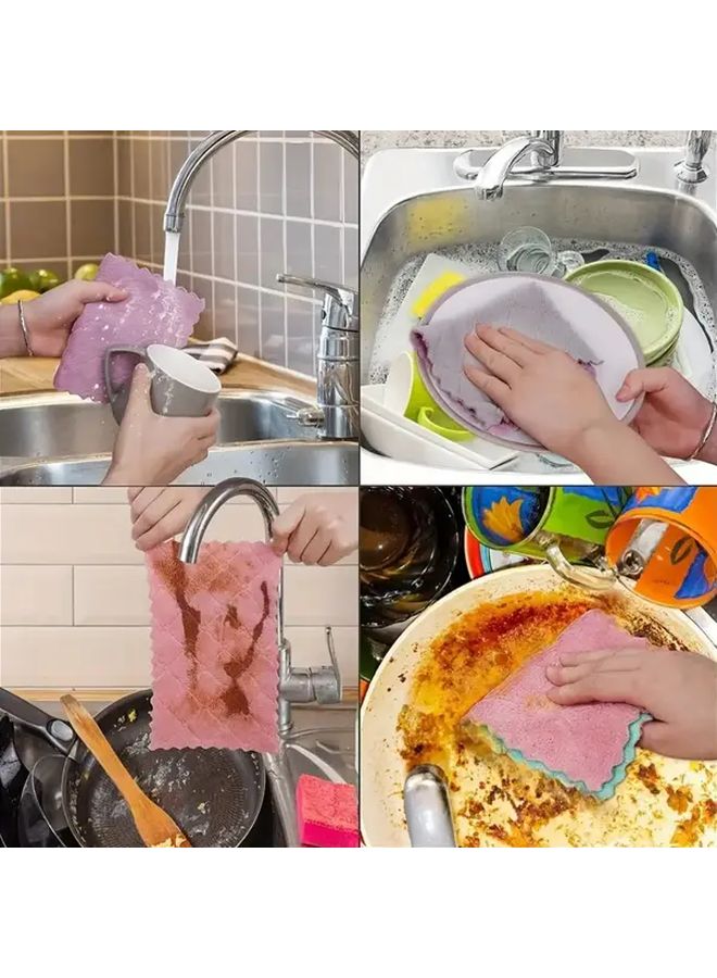 10 Ultra Fine Microfiber Napkins 10pcs Random Color Thickened Coral Fleece Absorbent Reusable For Kitchen Car Window Cleaning - Image 5