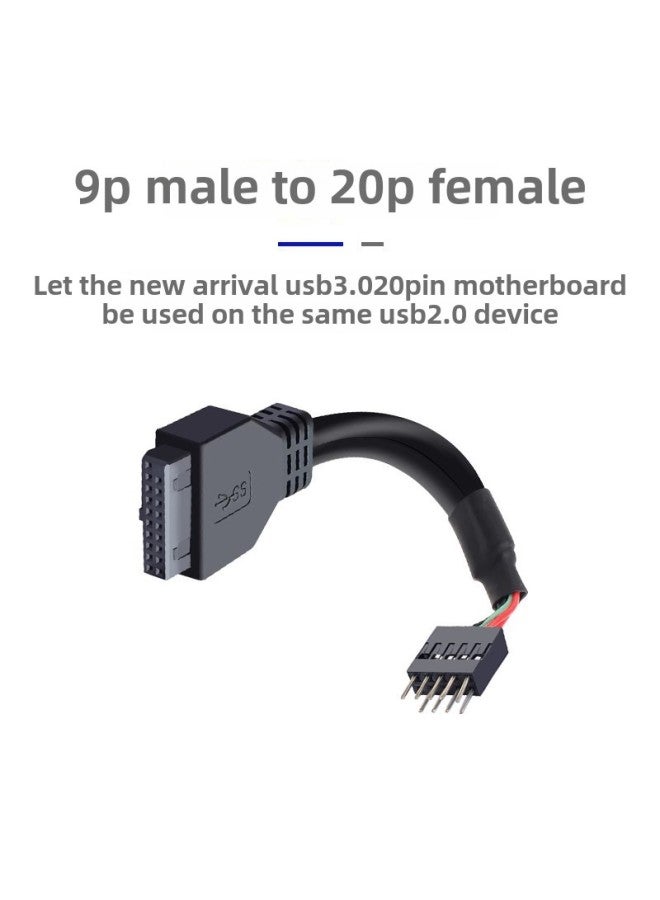 Chassis Front USB3.0 To USB2.0 Adapter 19p20p Pin Female To Motherboard 9 Pin Male And Female Adapter-Color:20p Revolution 9p Female Adapter - Image 3