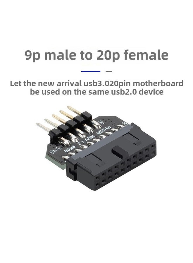Chassis Front USB3.0 To USB2.0 Adapter 19p20p Pin Female To Motherboard 9 Pin Male And Female Adapter-Color:20p Revolution 9p Female Adapter - Image 2