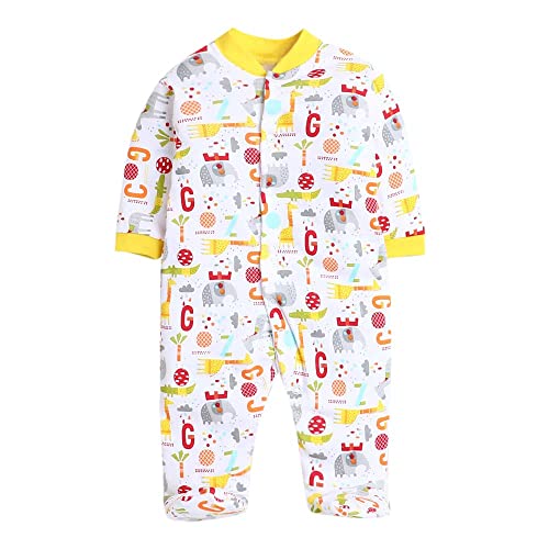 EIO� 100% Cotton Rompers/Sleep Suits/Jumpsuit/Night Suits for Baby Boys & Girls, Infants, New Born Pack of 3 (9-12 Months, Yellow) - Image 2