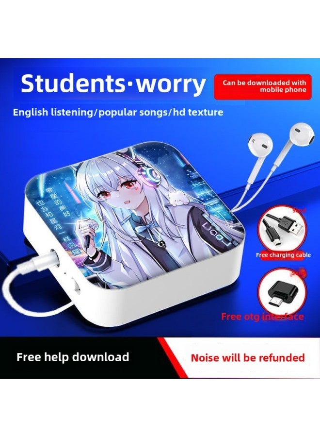 Mp3 Walkman Mini Music Player Girls Listening To Songs Junior Senior High School English Listening Sports Small Mp4 Strawberry-Body Color:Girl's Monologue-Memory Capacity:MP3 Headphone Memory Card "with Korean Pop Songs]  - Image 3