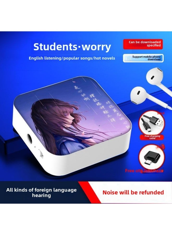 Mp3 Walkman Mini Music Player Girls Listening To Songs Junior Senior High School English Listening Sports Small Mp4 Strawberry-Body Color:Girl's Monologue-Memory Capacity:MP3 Headphone Memory Card "with Korean Pop Songs]  - Image 1