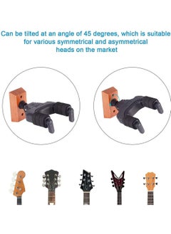 SYOSI Guitar Wall Mount Auto Lock Guitar Ukulele Wall Hanger Hard Wood Base Guitar Hook Holder Stand for Acoustic Classical Electric Bass Guitars Ukuleles Violins Safe Protection  - Image 2