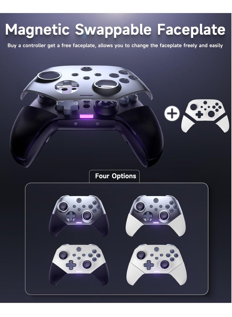EasySMX - X10 PC Controller for Black Myth: Wukong - Enhanced Wireless Bluetooth Controller with a Swappable Faceplate/Hall Joysticks and Triggers for PC/Switch/Steam/Android TV/Android and iOS Mobile(Purple) - Image 1
