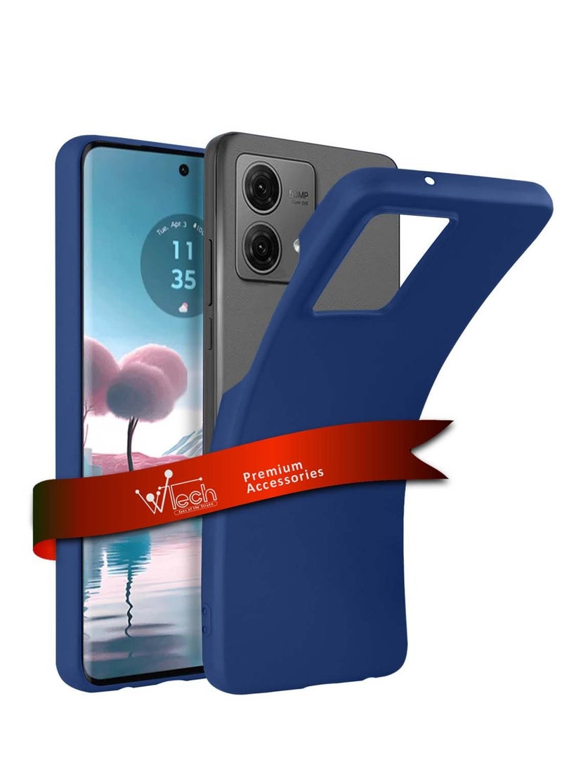Wtech Motorola Edge 40 Neo 5G 2023 Premium Liquid Silicone Case Cover - Navy Blue - Image 1