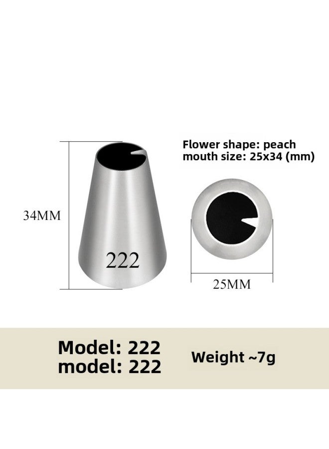 304 Stainless Steel Decorating Nozzle DIY Suit Commercial Household Cookies Solved Bean Round Mouth Rose Leaves 25MM-Specifications:222 - Image 1
