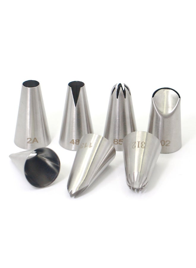 304 Stainless Steel Decorating Nozzle DIY Suit Commercial Household Cookies Solved Bean Round Mouth Rose Leaves 25MM-Specifications:222 - Image 4