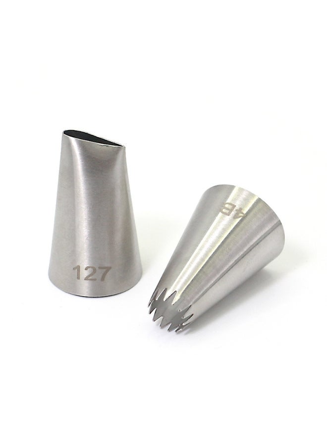 304 Stainless Steel Decorating Nozzle DIY Suit Commercial Household Cookies Solved Bean Round Mouth Rose Leaves 25MM-Specifications:222 - Image 5