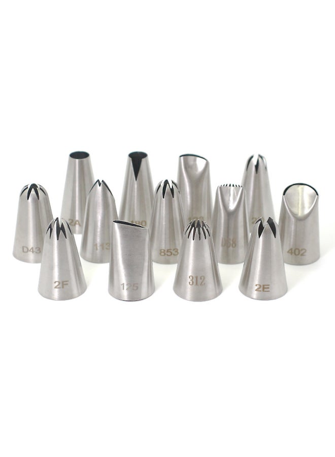 304 Stainless Steel Decorating Nozzle DIY Suit Commercial Household Cookies Solved Bean Round Mouth Rose Leaves 25MM-Specifications:222 - Image 3