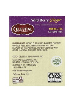 CELESTIAL SEASONINGS Celestial Seasonings, Herbal Tea, Wild Berry Zinger®, Caffeine Free, 20 Tea Bags, 1.6 oz (47 g)  - Image 2