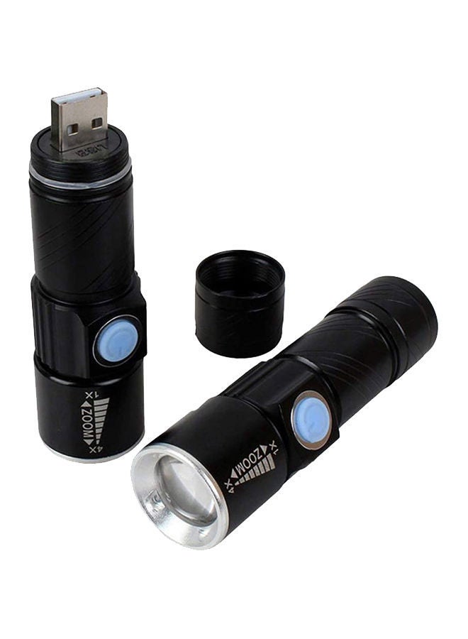 NIBEMINENT Waterproof Mini USB Rechargeable Flashlight Black 92 x 25mm  - Image 2