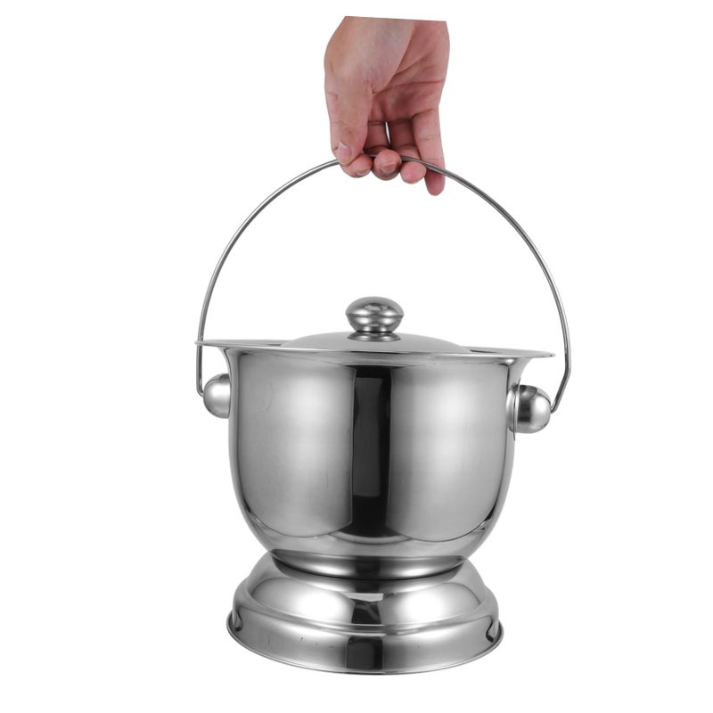Thickened Stainless Steel Bedpan Commode Pot Lid for Elderly and Child Use - Image 3
