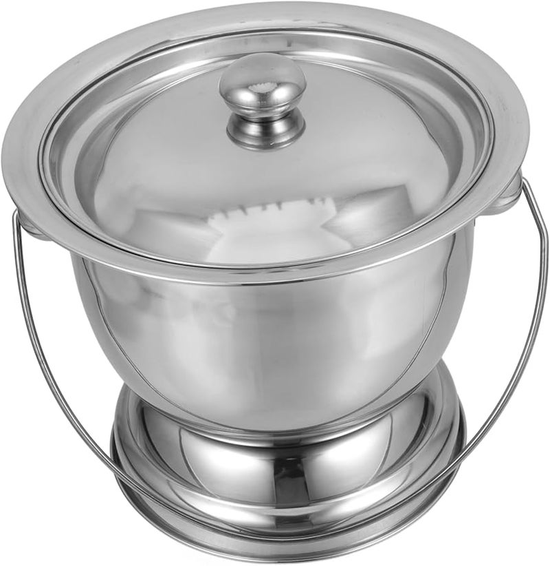 Thickened Stainless Steel Bedpan Commode Pot Lid for Elderly and Child Use - Image 1