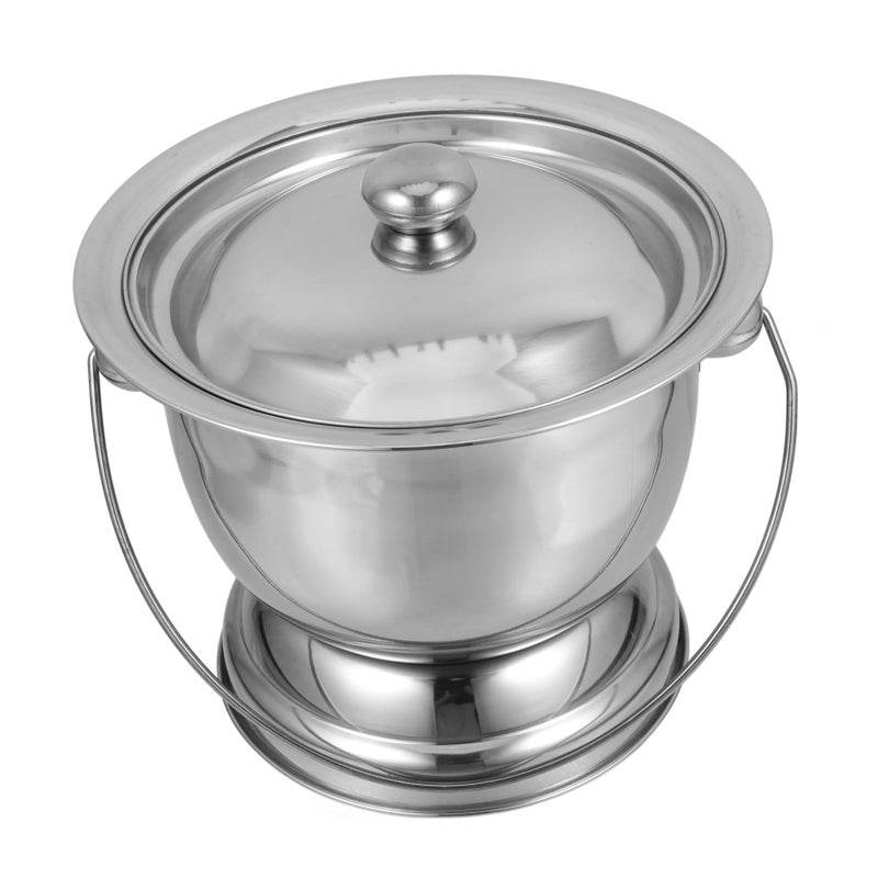 Thickened Stainless Steel Bedpan Commode Pot Lid for Elderly and Child Use - Image 2