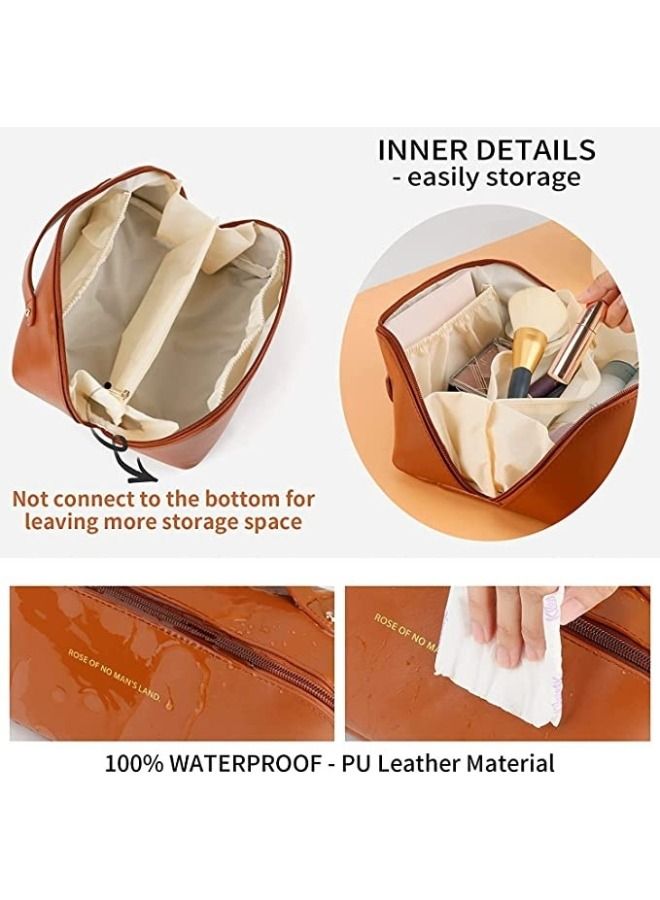 1pc PU Leather Multifunctional Storage Makeup Bag (Black) - Image 5