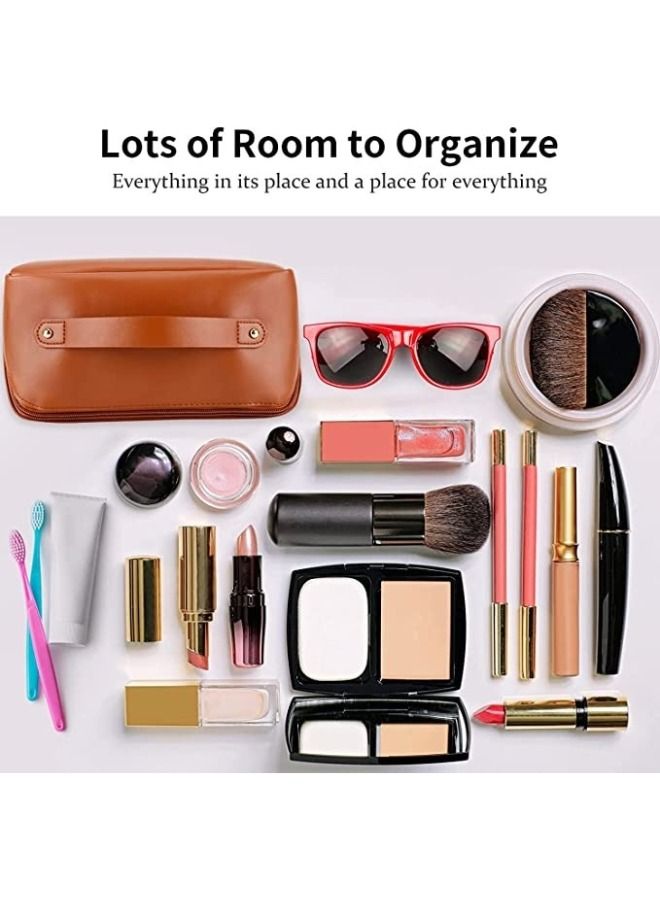 1pc PU Leather Multifunctional Storage Makeup Bag (Black) - Image 4