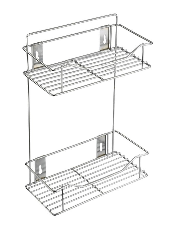 ABUDIT Stainless Steel 2 Leyar Container Wall Mount Organizer For Kitchen Storage/Hanging Shelves/Rack/Masala Trolley/Racks Items - Image 4