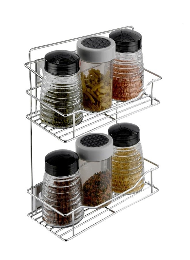ABUDIT Stainless Steel 2 Leyar Container Wall Mount Organizer For Kitchen Storage/Hanging Shelves/Rack/Masala Trolley/Racks Items - Image 3