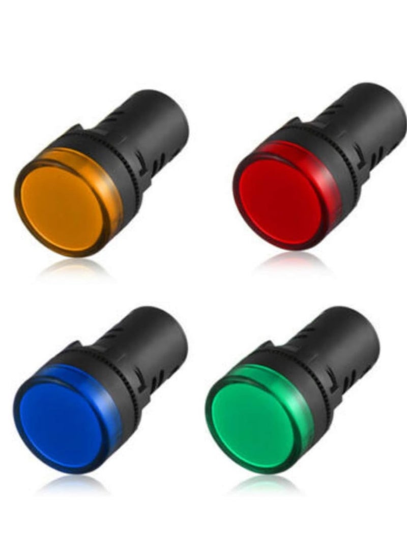 HASANAT ESSENTIALS LED Pilot Panel Indicator Lamp | LED Voltage Indication Panel Light | Warning Light (RED+GREEN+BLUE+YELLOW)  - Image 1