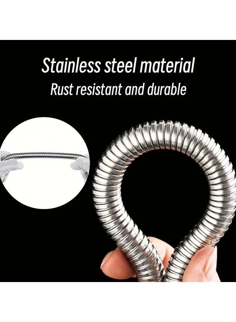 Rozino New Silvery Five-speed OFF Key + 1.5 Silvery, 2pcs Supercharged Shower Head Set Shower Large Water Outlet Bathroom Handheld Shower Head Home Bathing Shower Head - Image 3