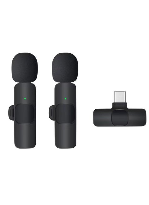 3-in-1 Clip-on Microphone K15 Wireless Mini Mic 3.5mmK9 Type-c Interface [One Drag Two]] K9 Type-c Interface [One Drag Two]]