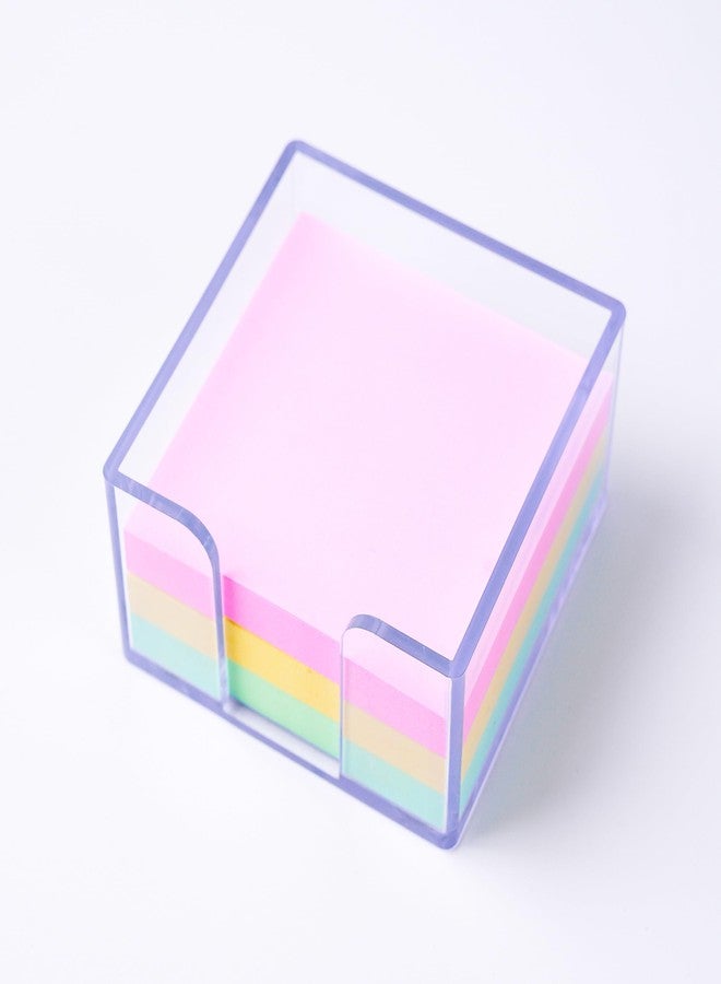Dueecasebit Sticky Notes Holder，Clear Acrylic 3" x 3" Post it Note Holder Dispenser for Desk, Computer Screen, Classroom Office Organizer, Light Blue - Image 1
