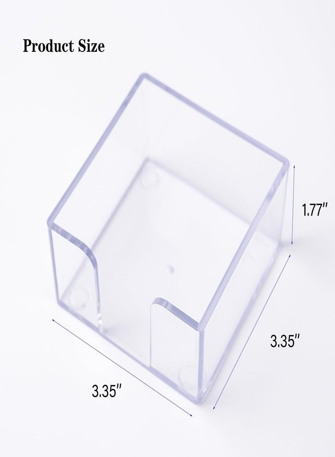 Dueecasebit Sticky Notes Holder，Clear Acrylic 3" x 3" Post it Note Holder Dispenser for Desk, Computer Screen, Classroom Office Organizer, Light Blue - Image 3
