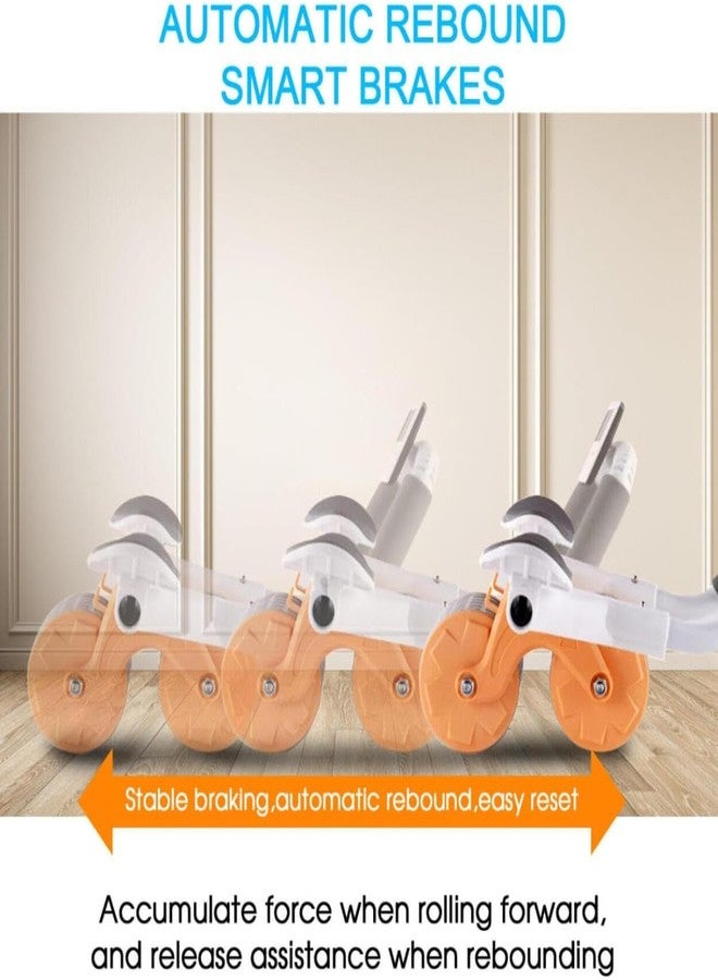 US1984 Automatic Rebound Abdominal Roller Wheel Kit, Elbow Support with Knee Pad & Timer, Ab Roller Workout Equipment, Abs Fitness and Dynamic Core Trainer Plank Exercise for Home Gym (Orange) - Image 2