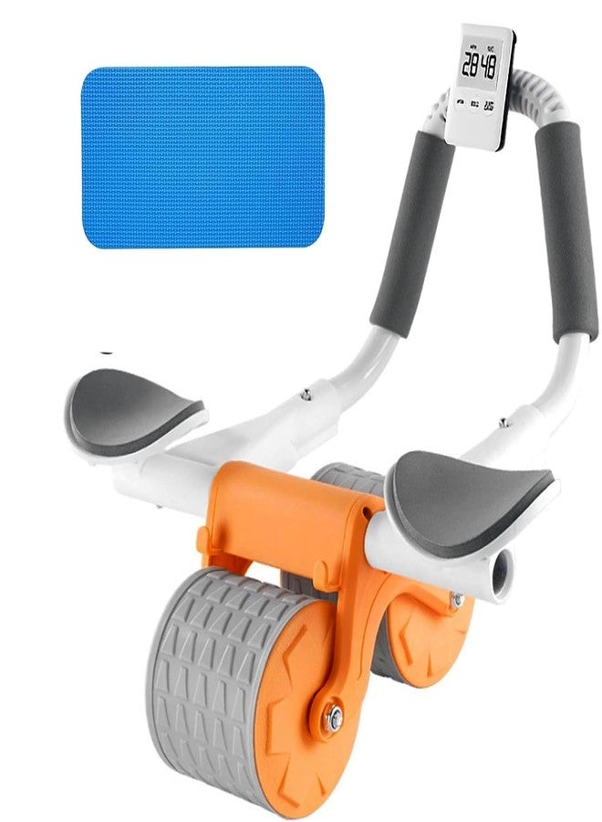 US1984 Automatic Rebound Abdominal Roller Wheel Kit, Elbow Support with Knee Pad & Timer, Ab Roller Workout Equipment, Abs Fitness and Dynamic Core Trainer Plank Exercise for Home Gym (Orange) - Image 1
