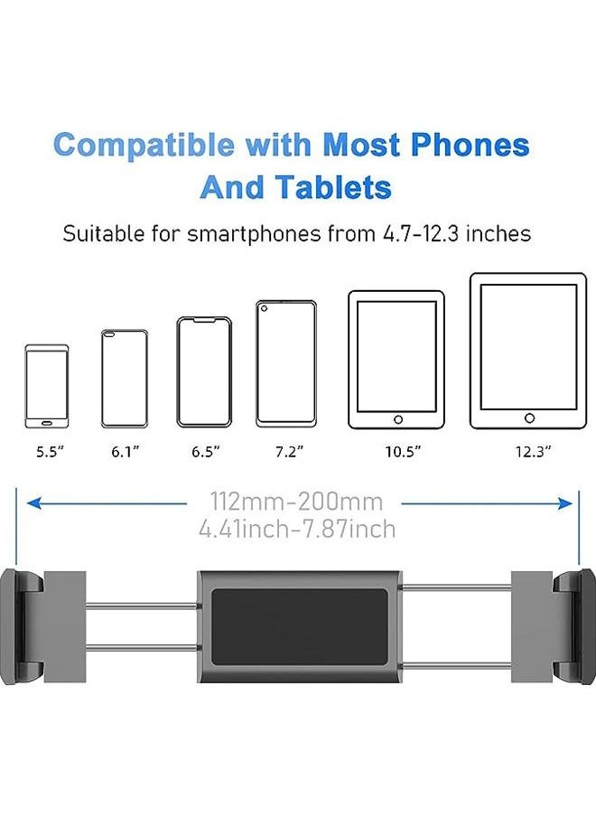 Car phone Holder Mount, Tablet Holder for Car Headrest, Backseat Holder with 360 Degree Rotation, Headrest Tablet Mount for Apple iPad All 4.7 to 12.3 inch Devices