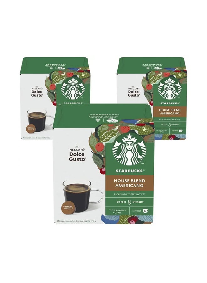 Starbucks كبسولات قهوة أمريكانو من ستاربكس بواسطة نسكافيه دولسي غوستو - (3 عبوات × 12 كبسولة)