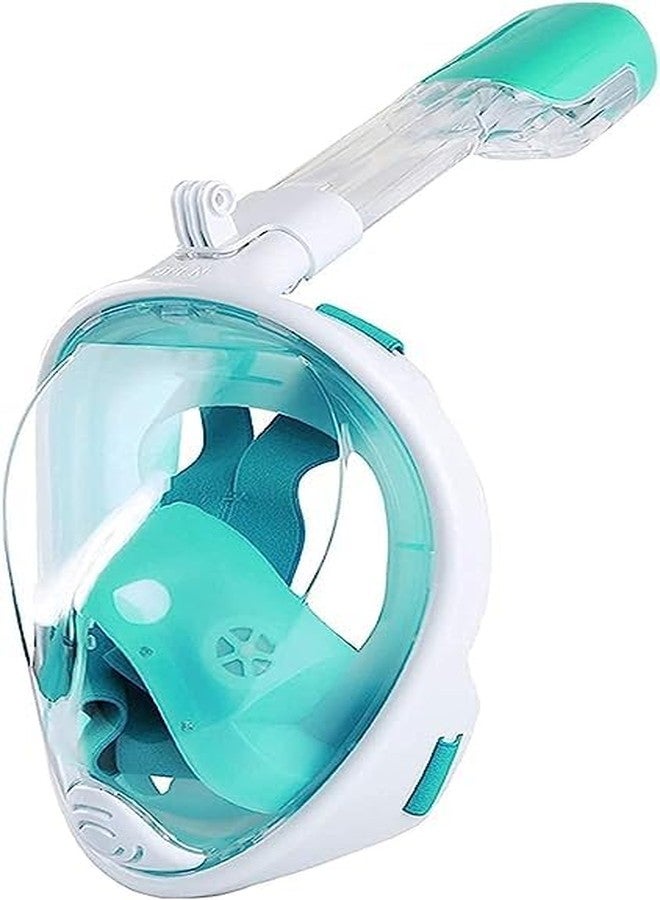 Olpad 180° Full Face Snorkeling Mask, Wide View Snorkel Set, Anti-Fog Anti-Leak Portable Underwater Diving Swimming Scuba Full Dry Free Breathing (Green [L/XL]) - Image 1