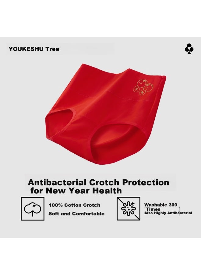 Youkeshu Qi Ji Red Women's Underwear Red Breathable Antibacterial Cotton Gusset Triangle Shorts For The Year Of The Horse - Image 4