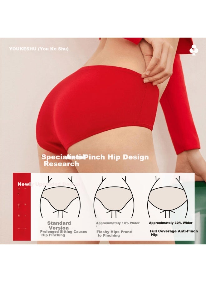Youkeshu Qi Ji Red Women's Underwear Red Breathable Antibacterial Cotton Gusset Triangle Shorts For The Year Of The Horse - Image 5