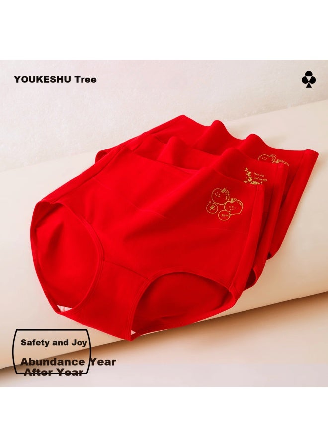 Youkeshu Qi Ji Red Women's Underwear Red Breathable Antibacterial Cotton Gusset Triangle Shorts For The Year Of The Horse - Image 3