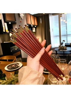 Alloy Chopsticks With High Color Value For Home Use Mildew-proof And Mildew-proof One-person Chopsticks On The Grade Food-grade Special-person Quick Child-Color:Red Glass Elegant Chopsticks-10 Pairs